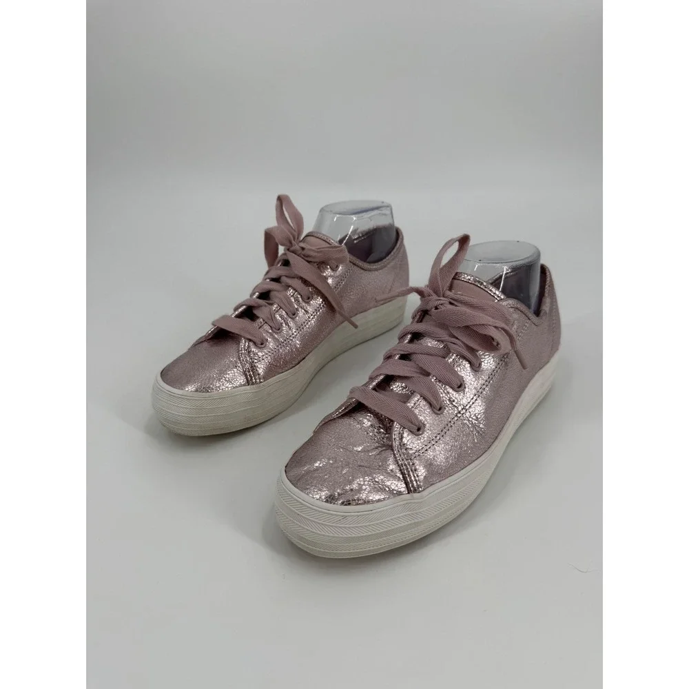 Keds Triple Kick Metallic Rose Gold Pink Platform Sneakers WH62011 Women 9
